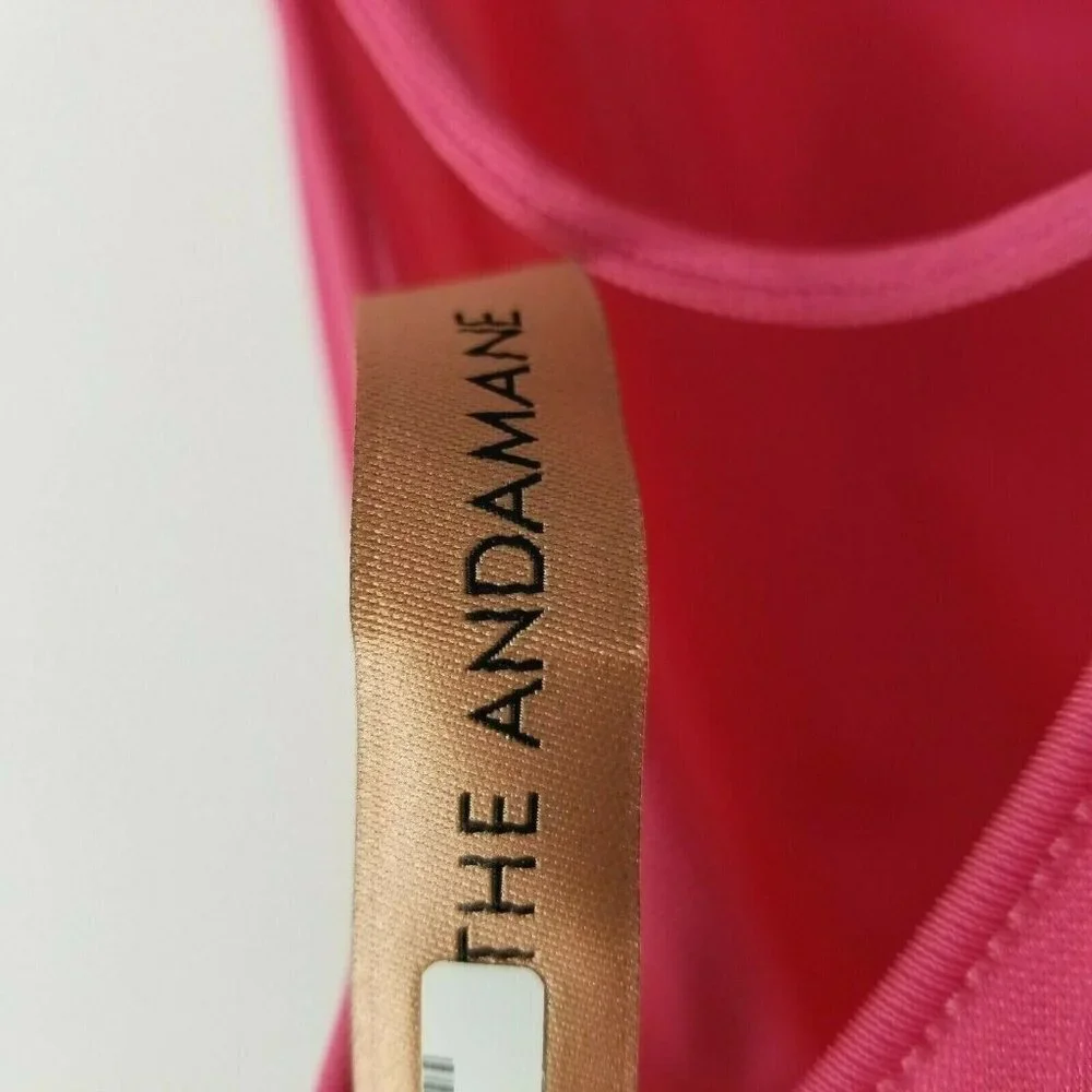 Andamane Irina Draped Midi Cocktail Dress in Bubblegum Pink‎
